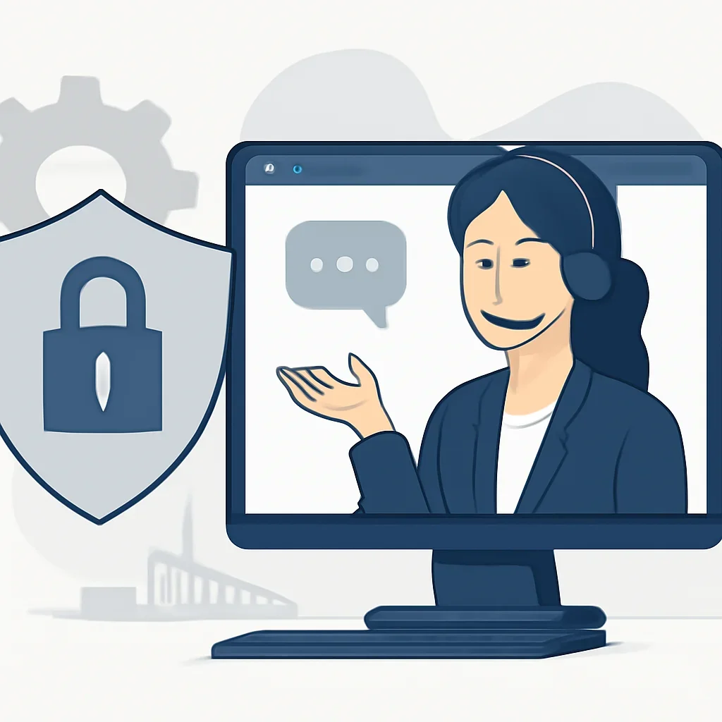 Industrial website policy and digital customer support illustration for Old Bridge Metal Fabrication