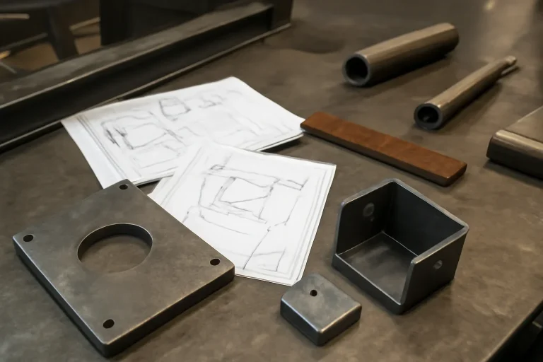 5 Reasons Metal Fabrication Quotes Change Mid-Project illustrated with fabricated parts, shop drawings, and practical production context
