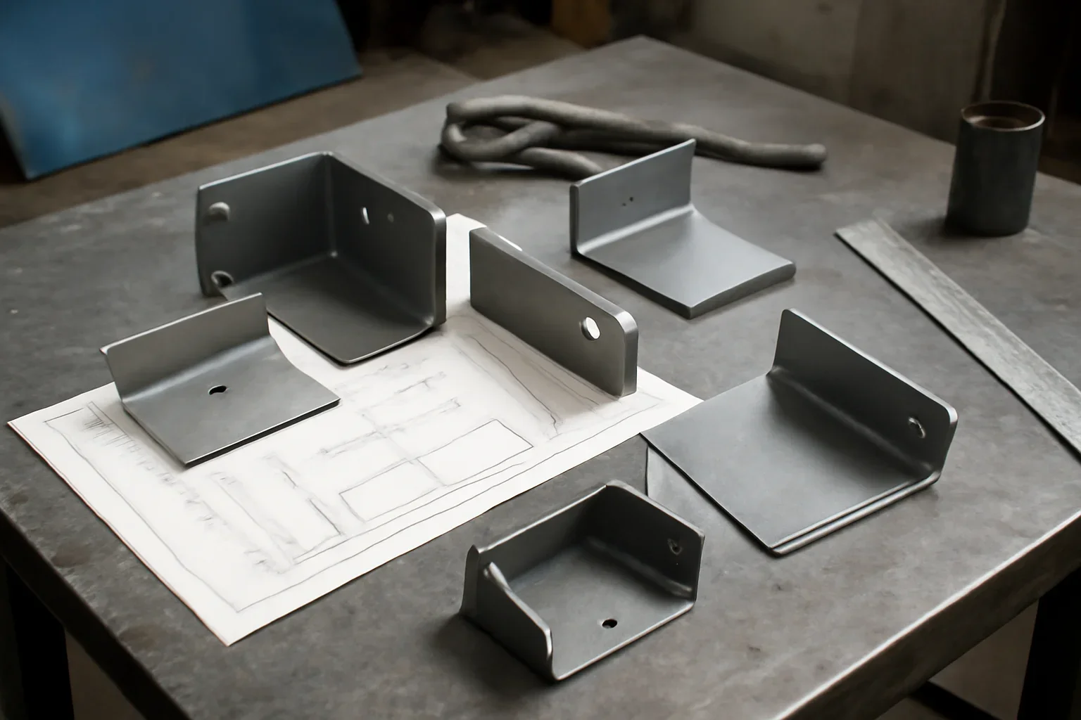 7 Design Tips for Bend-Ready Sheet Metal Parts illustrated with fabricated parts, shop drawings, and practical production context
