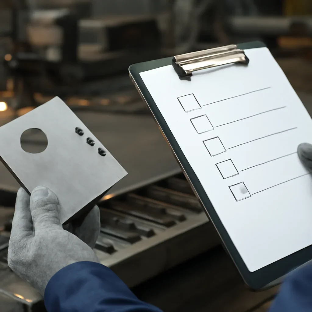 Close-up view supporting the article topic a contractor’s checklist for ordering custom metal parts
