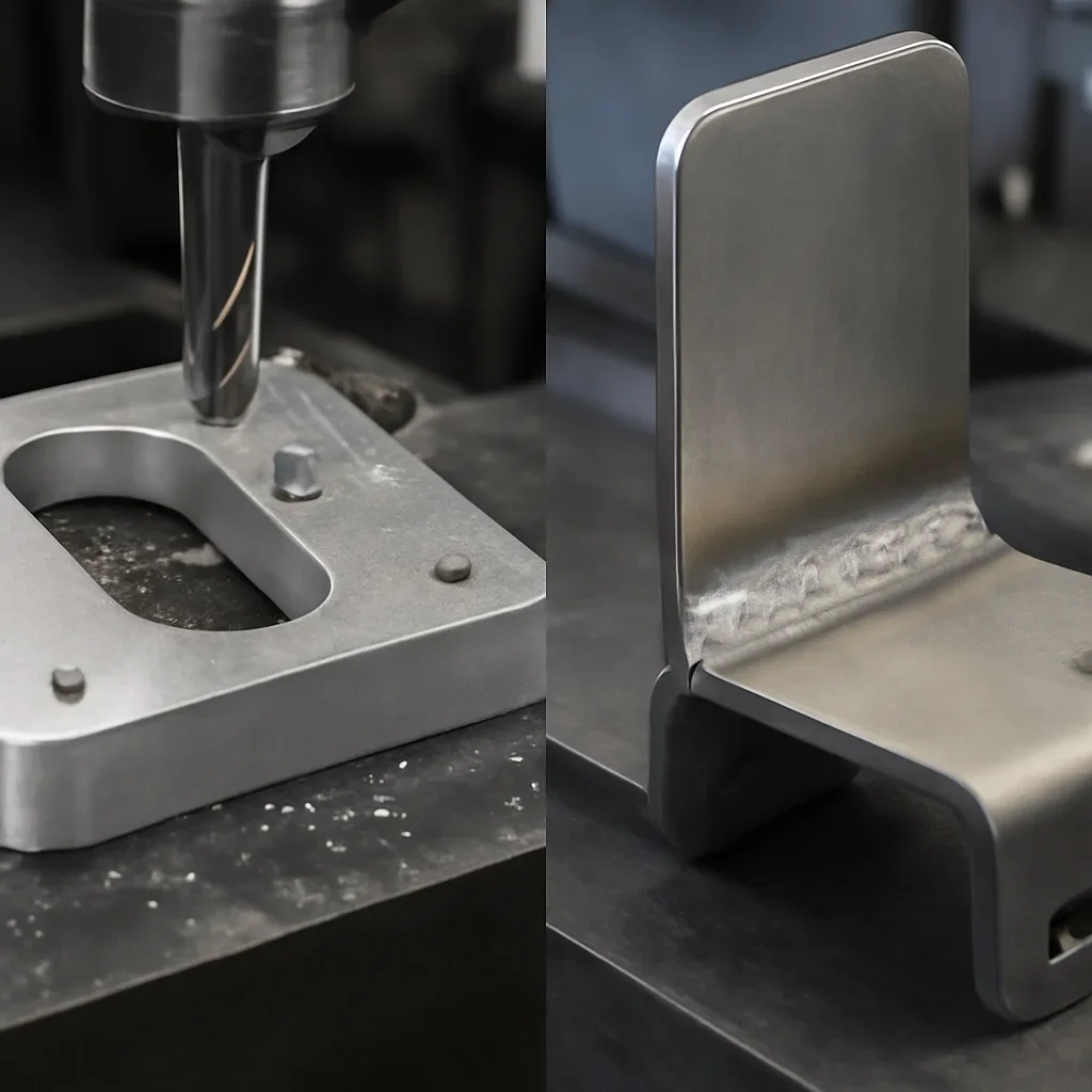 Close-up view supporting the article topic aluminum vs stainless steel for fabricated parts