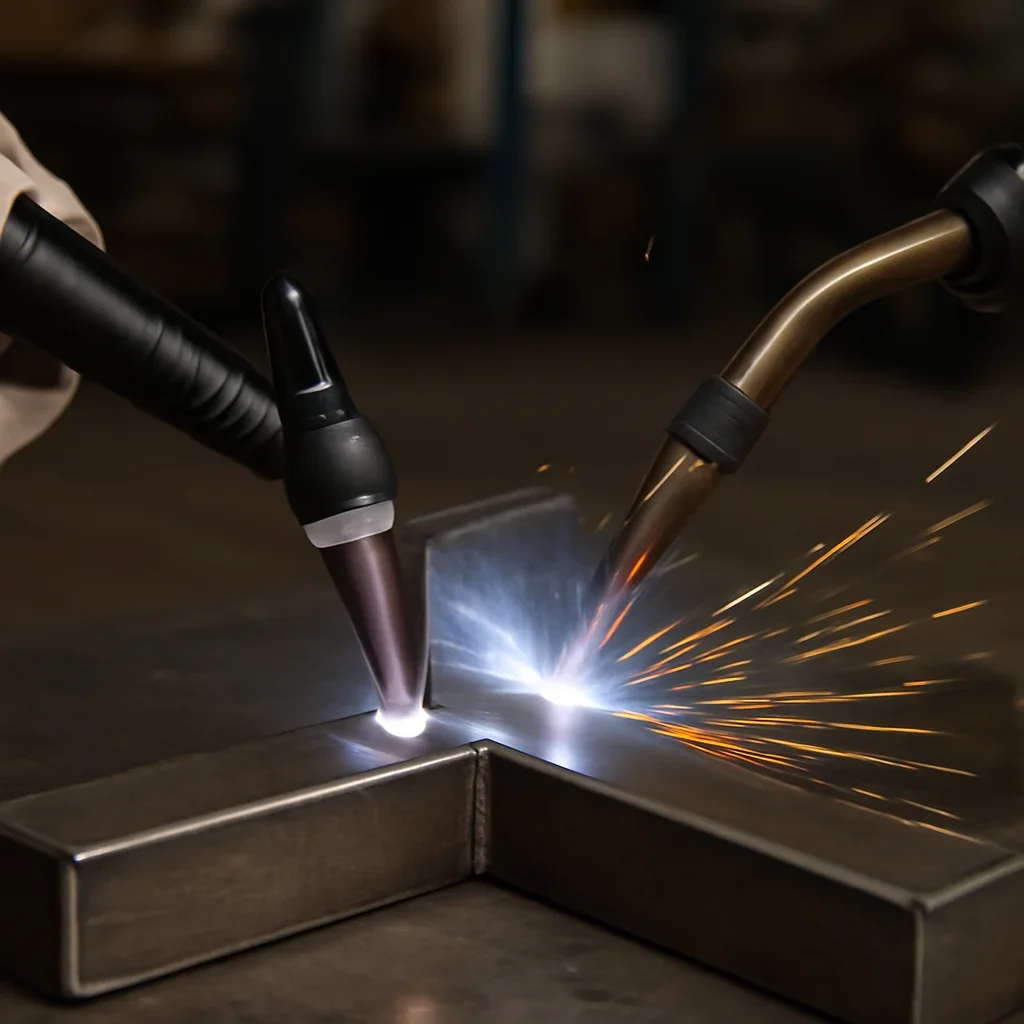 Close-up view supporting the article topic tig vs mig welding: which process fits your part?
