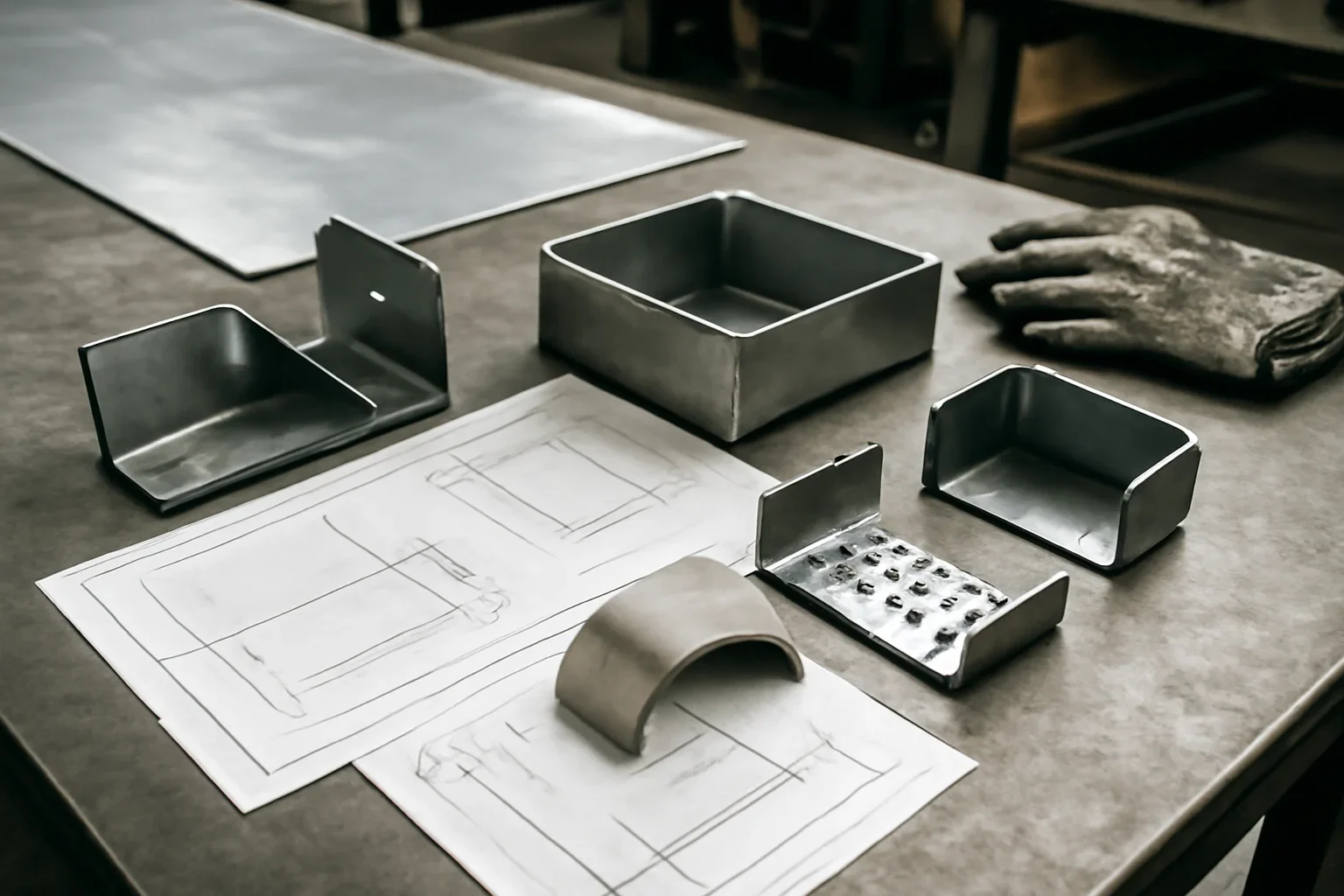 What Is Sheet Metal Fabrication? A Plain-English Guide for Buyers illustrated with fabricated parts, shop drawings, and practical production context