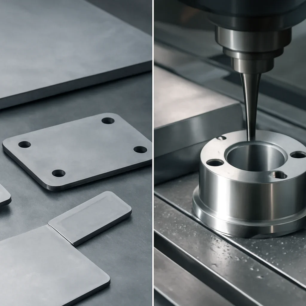 Close-up detail supporting sheet metal fabrication vs cnc machining with parts, materials, and fabrication workflow