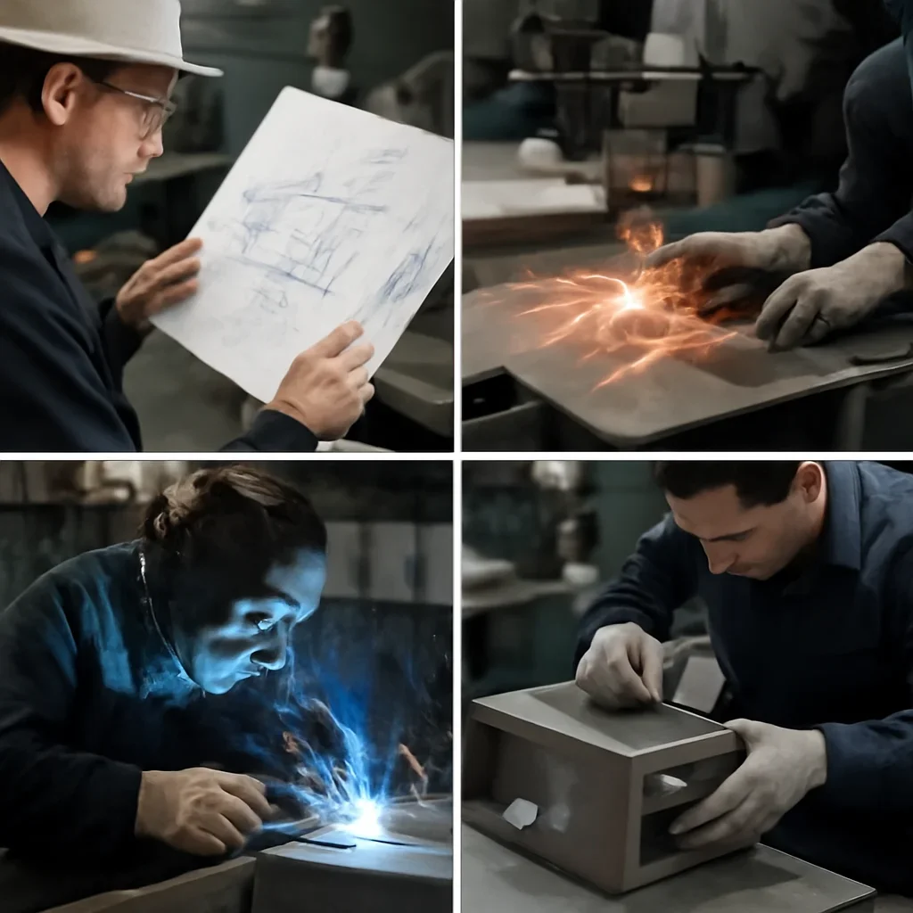 Fabrication workflow for stainless steel vs aluminum fabrication from review through production