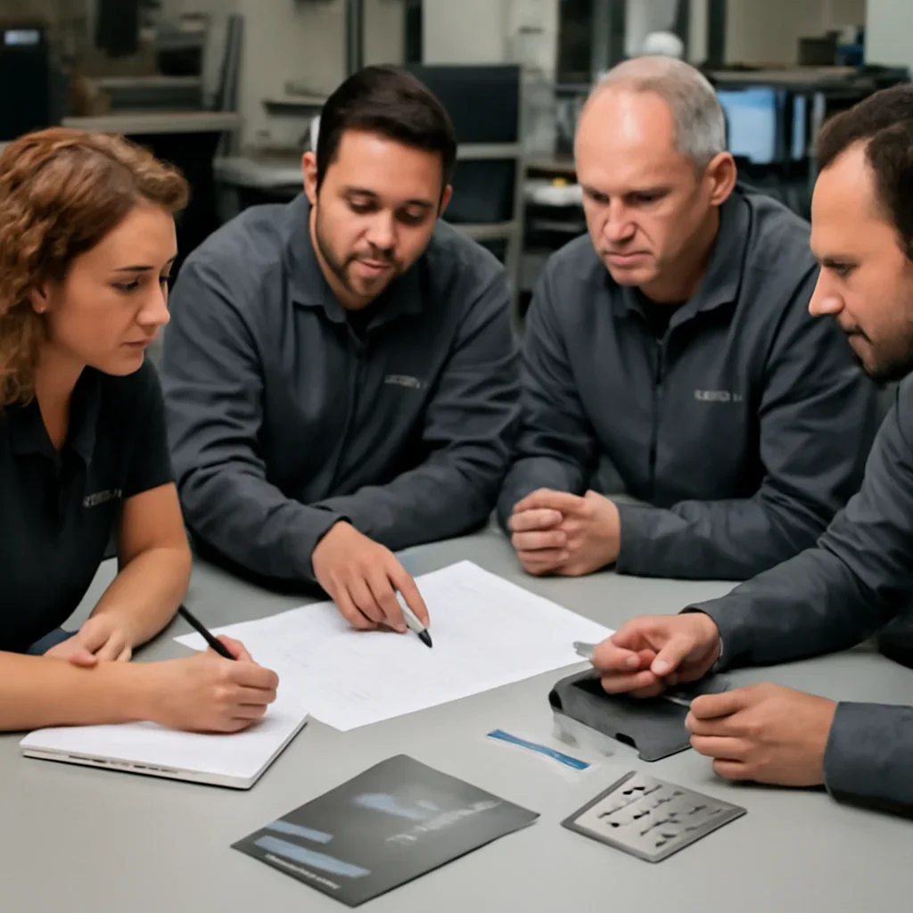 Project discussion around cnc punching with the Riverside fabrication team