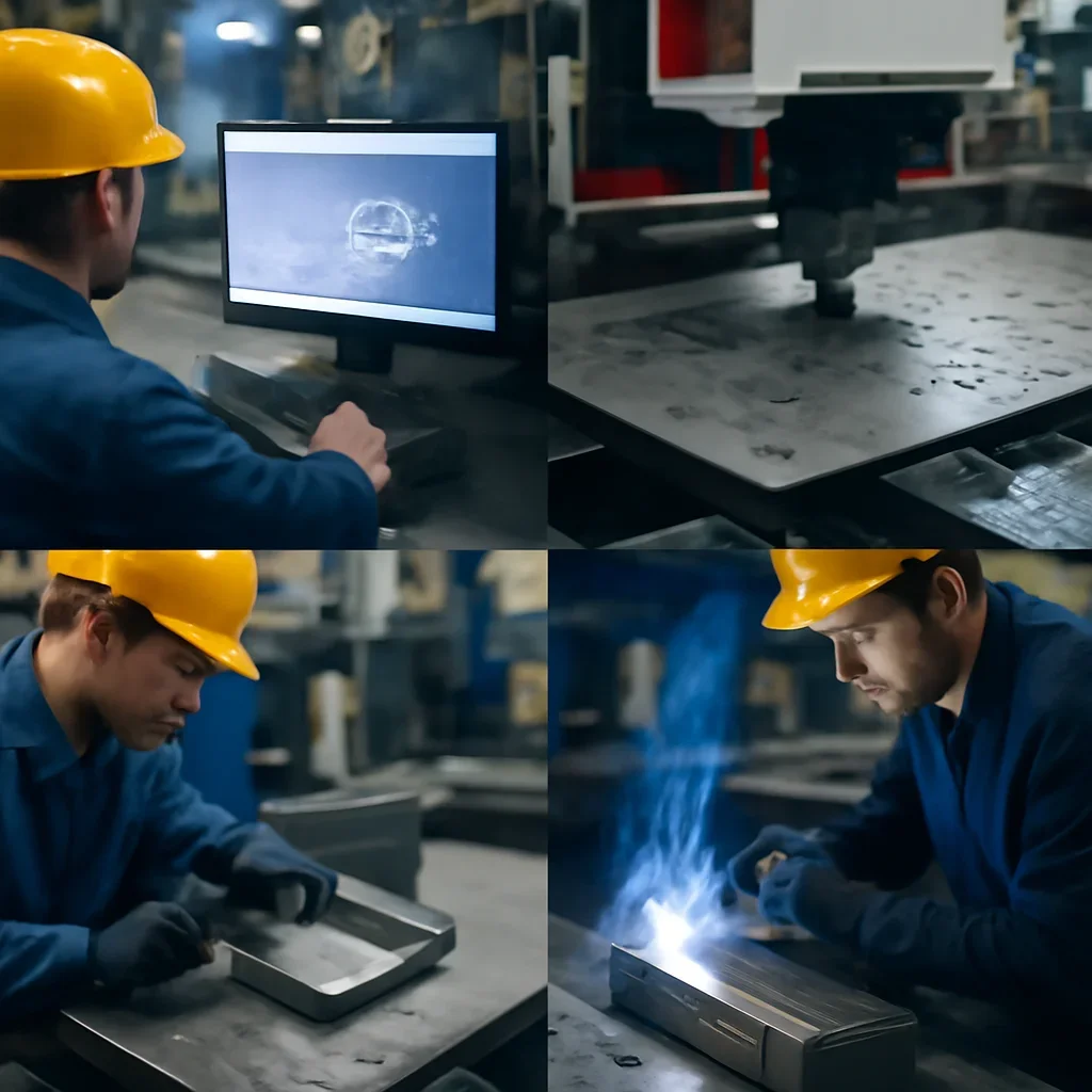 Fabrication workflow for cnc punching from review through production