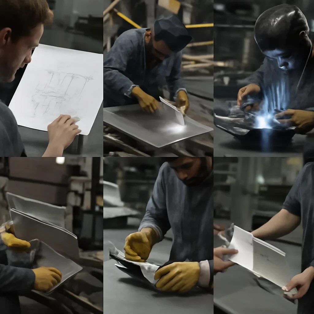 Fabrication workflow for custom metal fabrication from review through production