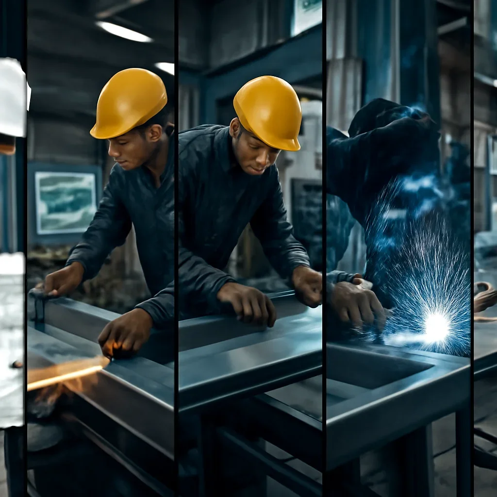 Fabrication workflow for galvanized steel fabrication from review through production