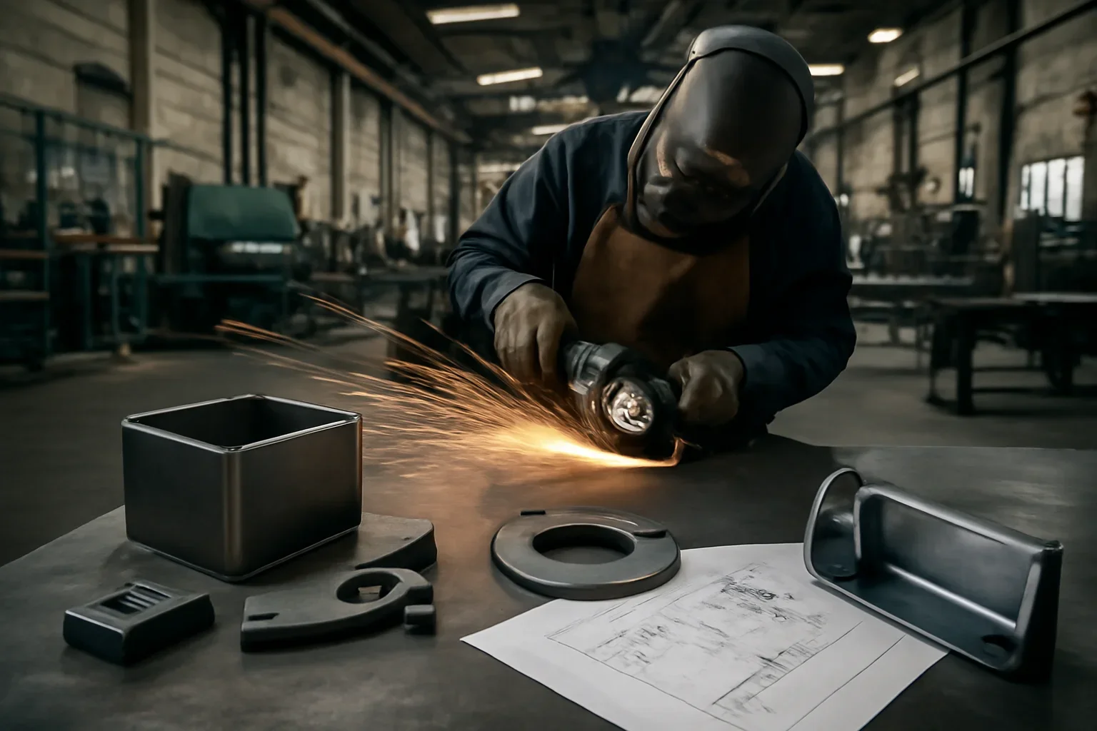 Metal Cutting at Old Bridge Metal Fabrication with custom fabricated metal parts and project planning