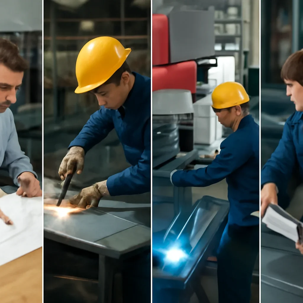 Fabrication workflow for press brake forming from review through production