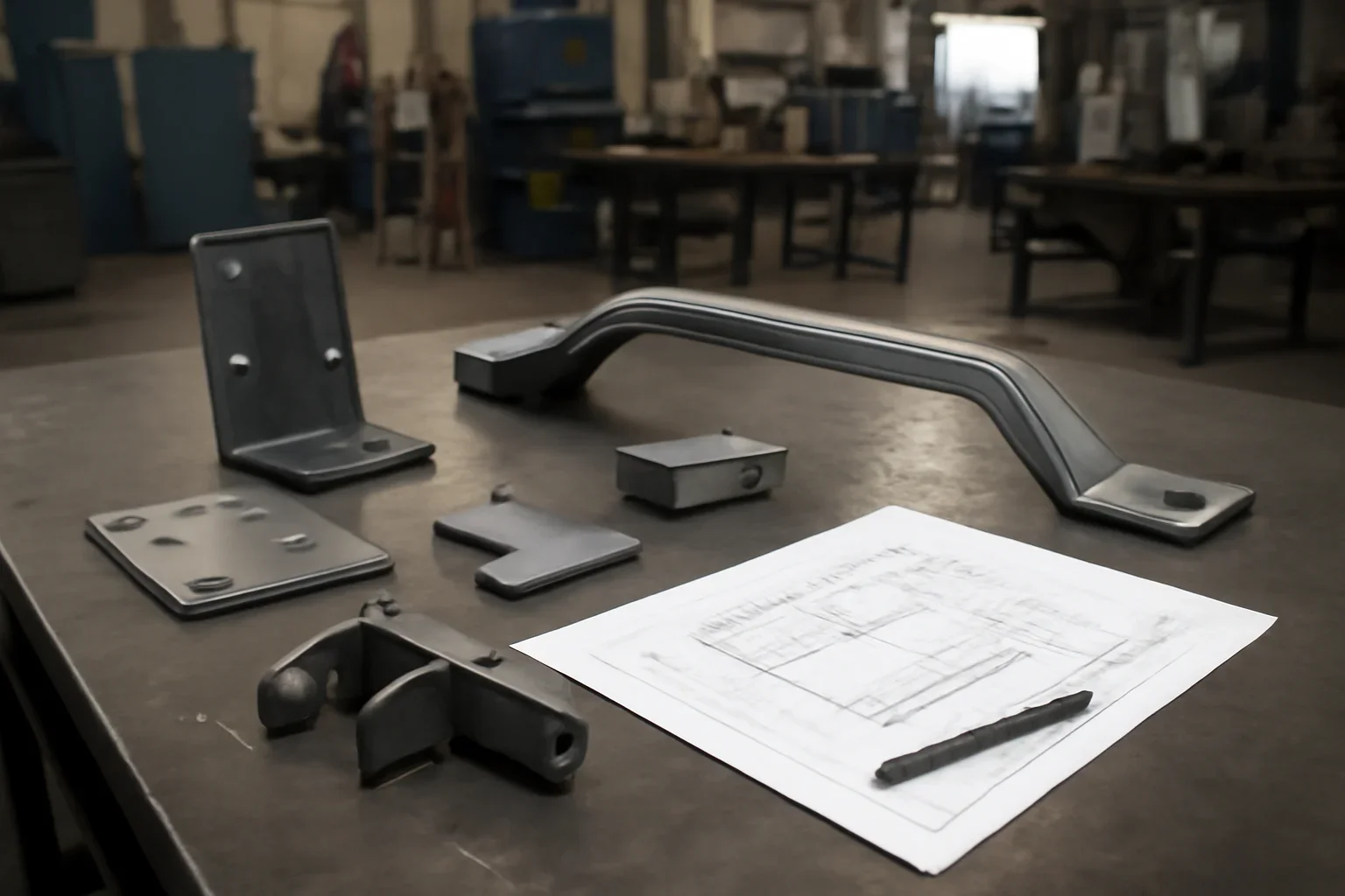 Production Runs at Old Bridge Metal Fabrication with custom fabricated metal parts and project planning