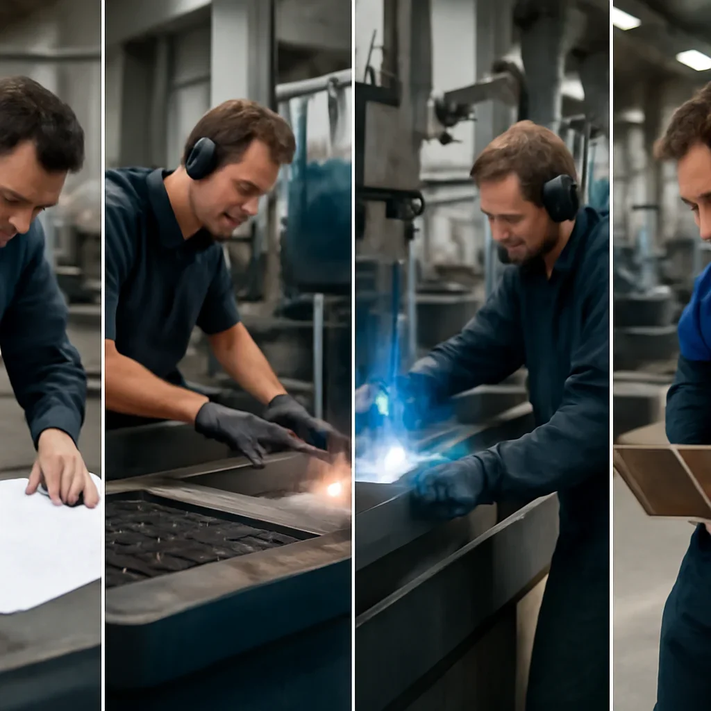 Fabrication workflow for production runs from review through production