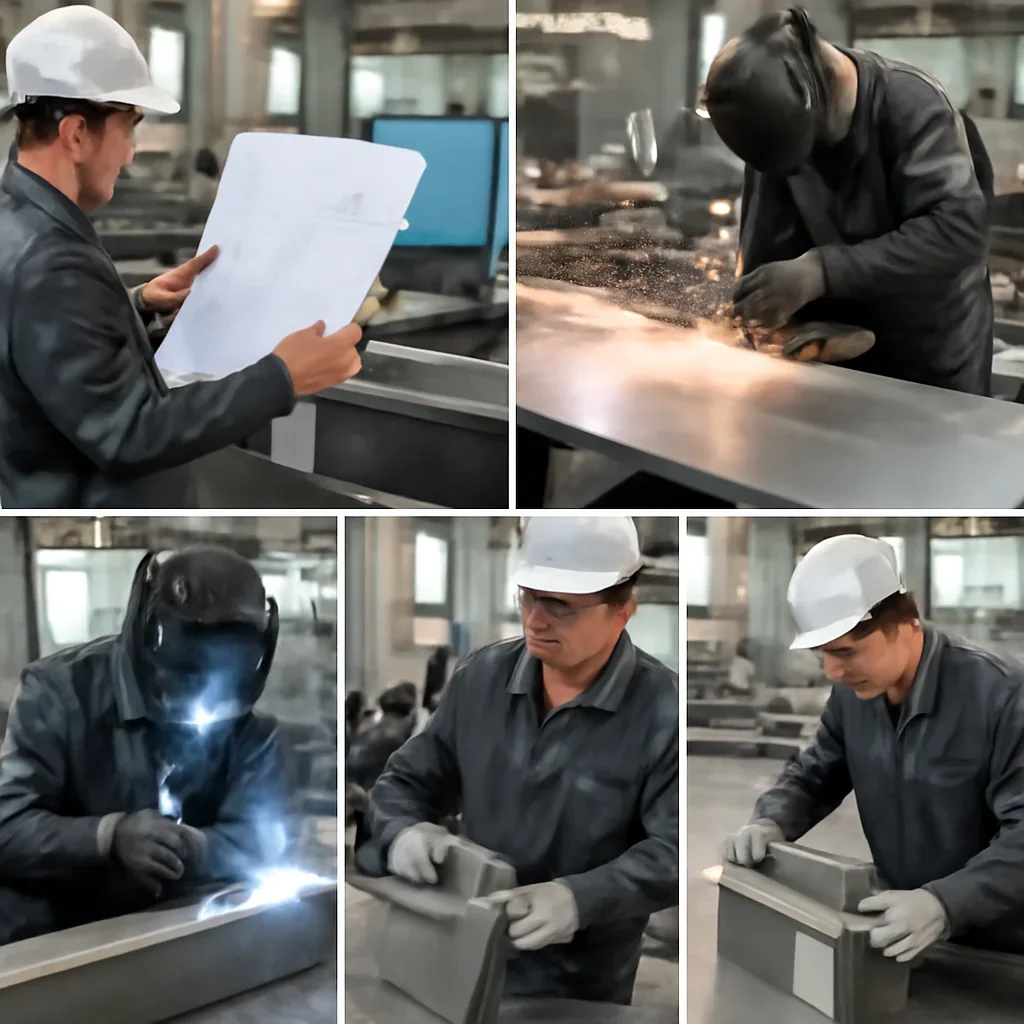 Fabrication workflow for stainless steel fabrication from review through production