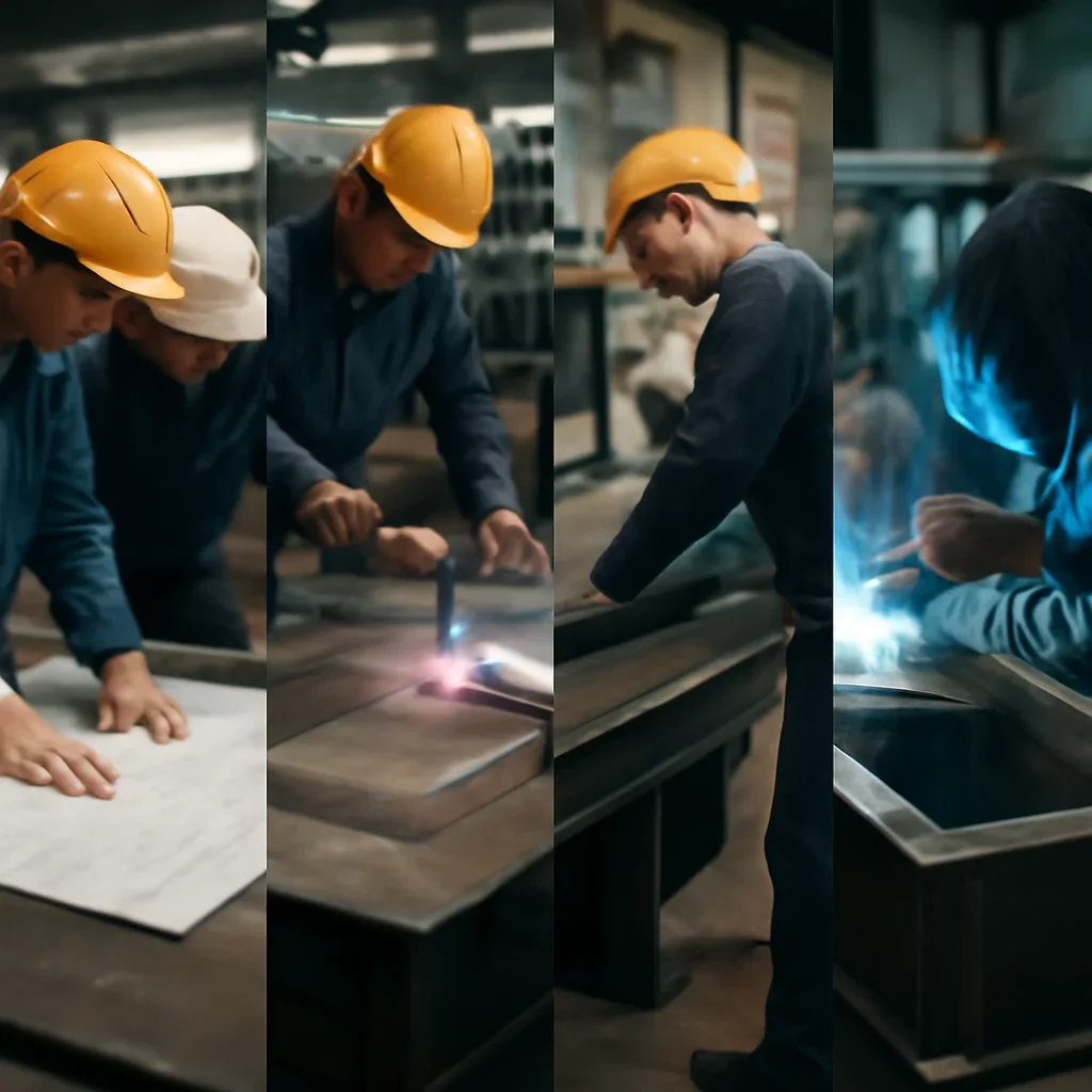 Fabrication workflow for welding services from review through production