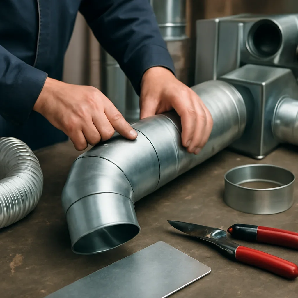 Close-up detail supporting hvac contractors with parts, materials, and fabrication workflow