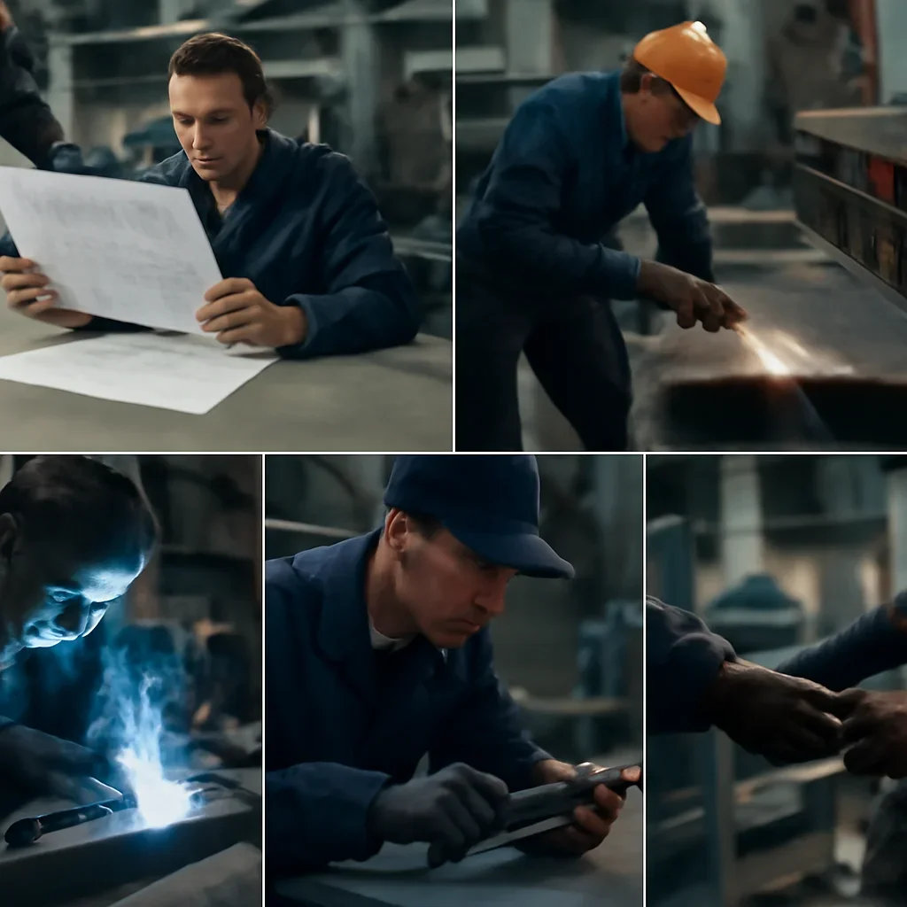 Fabrication workflow for industrial maintenance from review through production