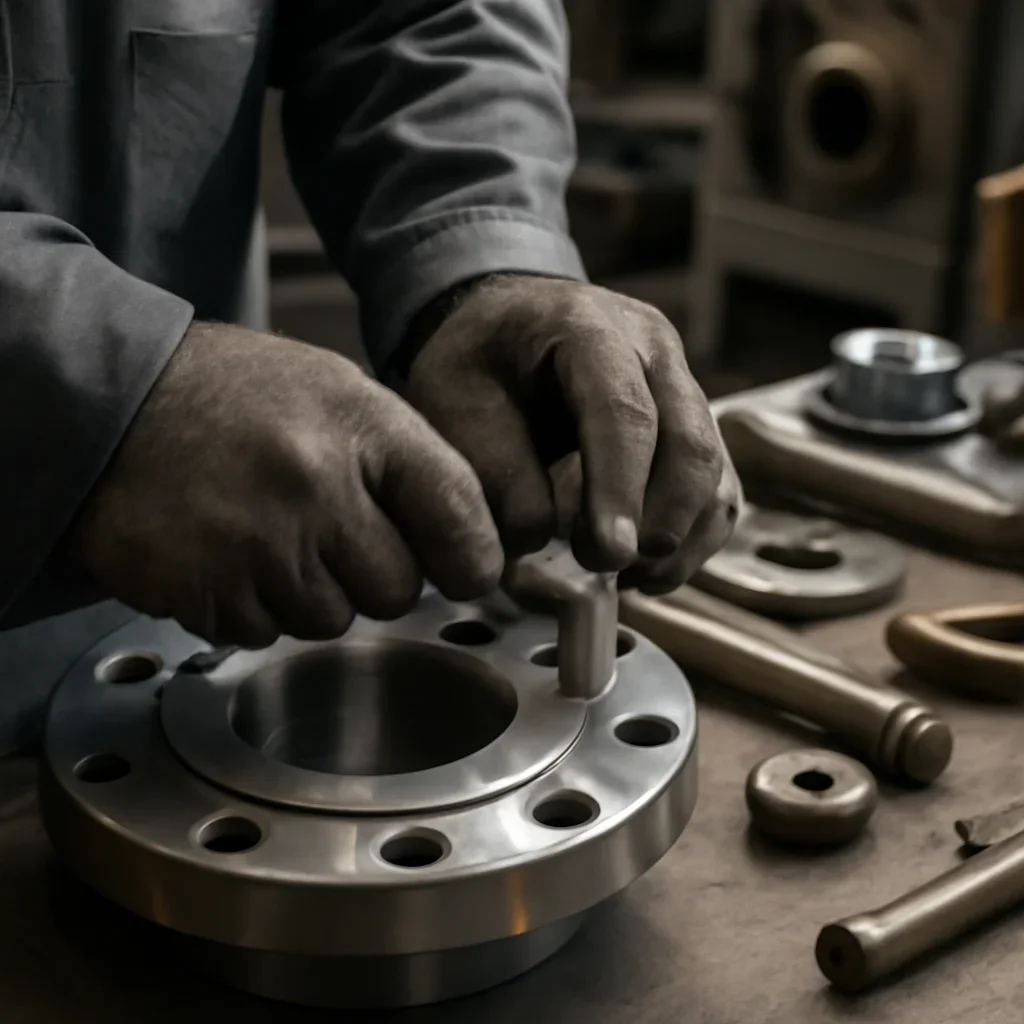 Close-up detail supporting industrial maintenance with parts, materials, and fabrication workflow