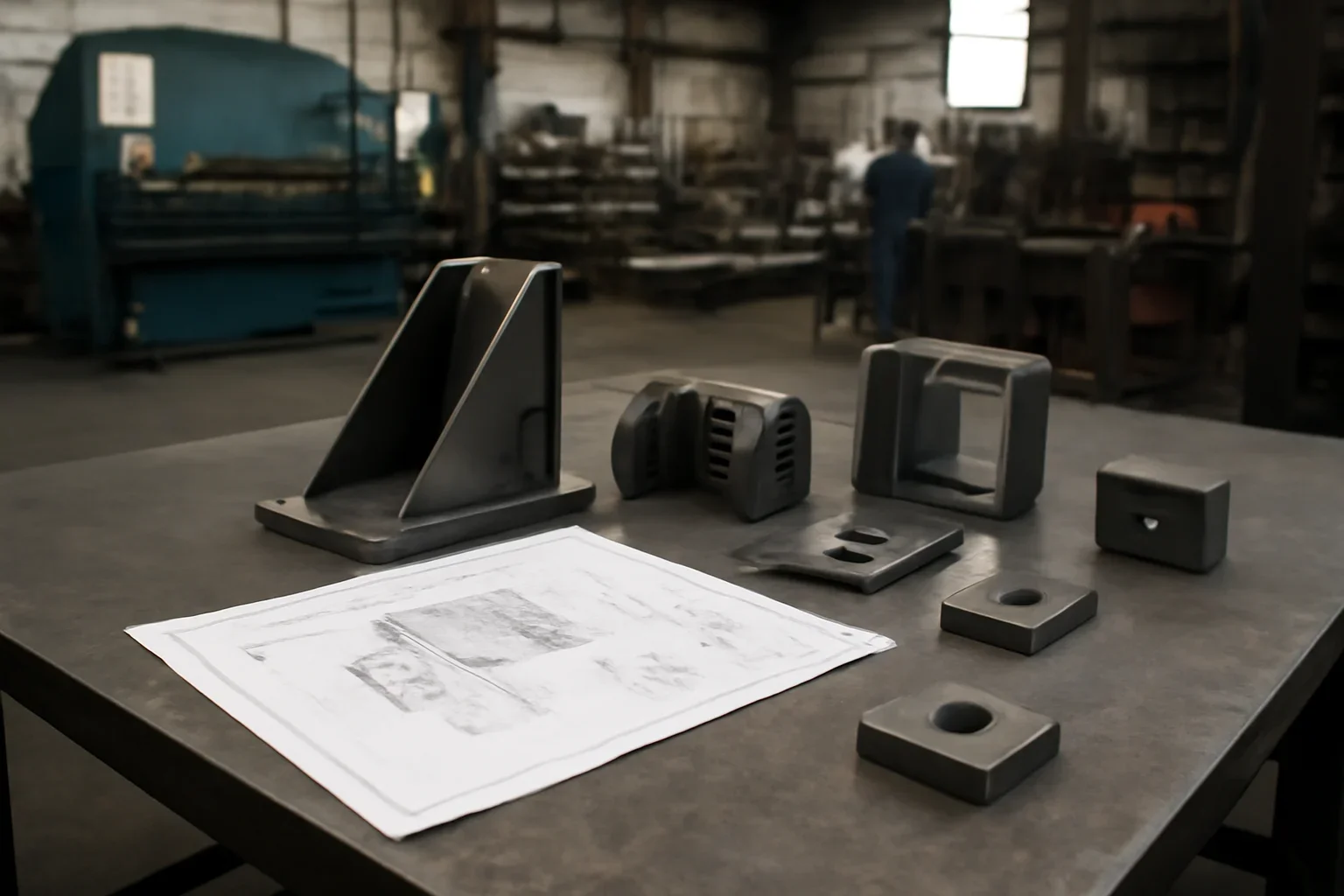 Manufacturing at Old Bridge Metal Fabrication with custom fabricated metal parts and project planning