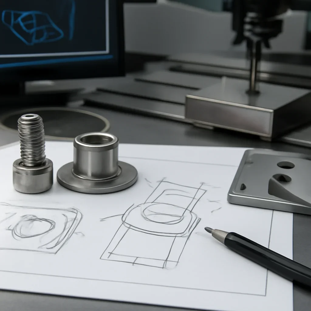 Close-up detail supporting shop drawings & cad/cam with parts, materials, and fabrication workflow