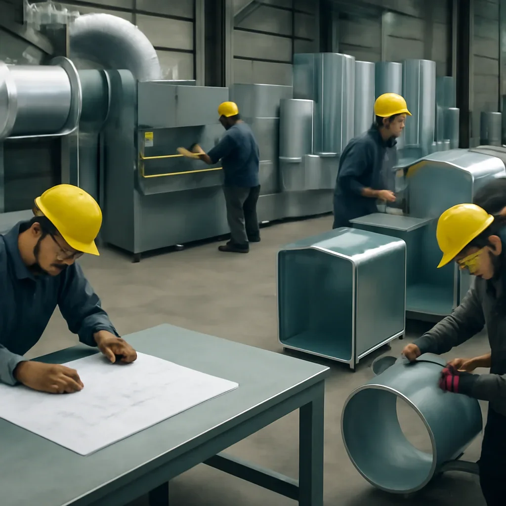 Fabrication workflow for ductwork & hvac components from review through production