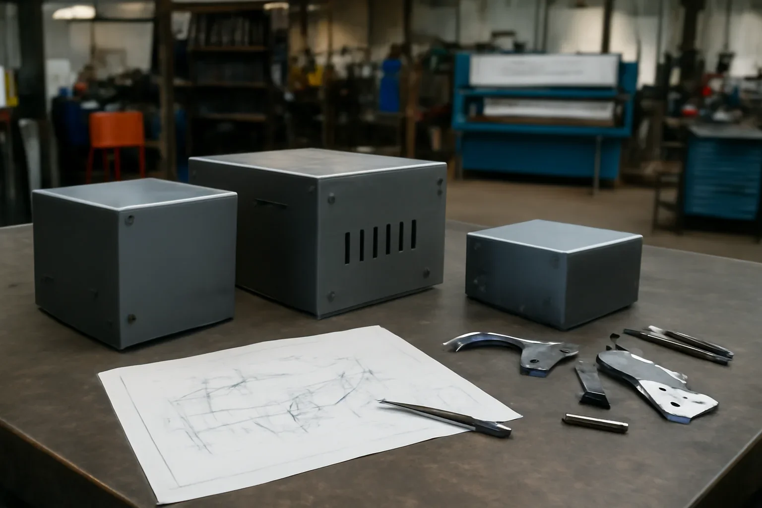 Metal Enclosures at Old Bridge Metal Fabrication with custom fabricated metal parts and project planning