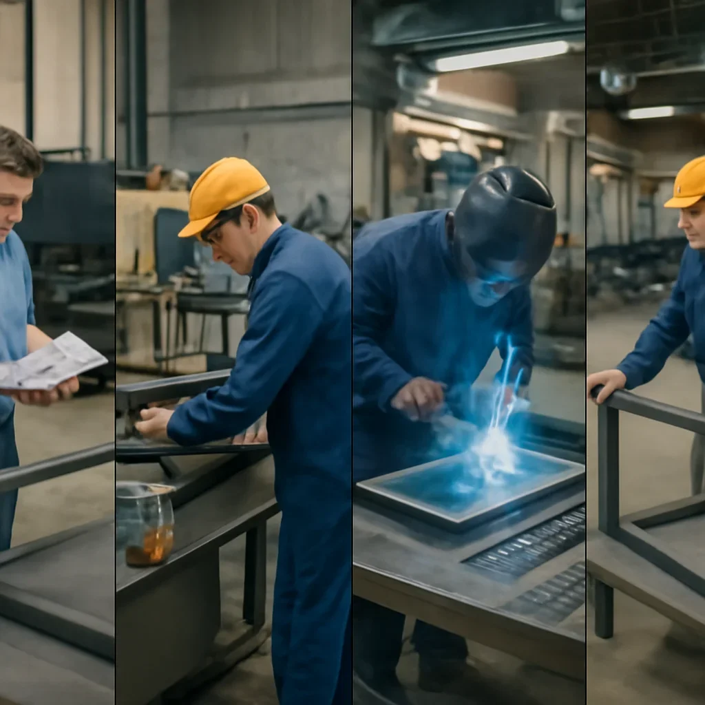 Fabrication workflow for welded frames from review through production