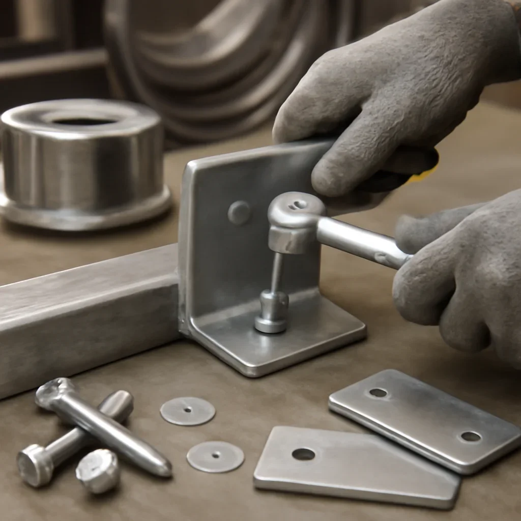 Close-up detail supporting faqs for contractors with parts, materials, and fabrication workflow