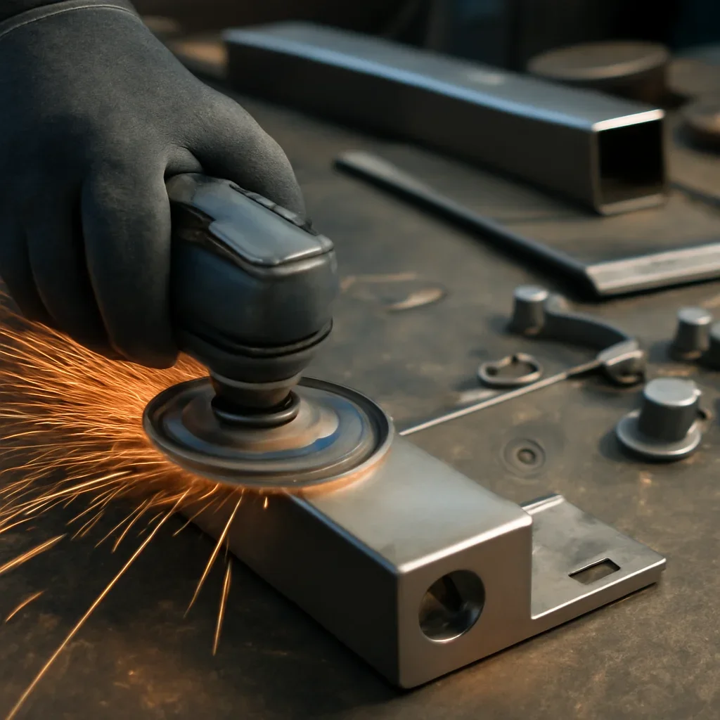 Close-up detail supporting finishes with parts, materials, and fabrication workflow