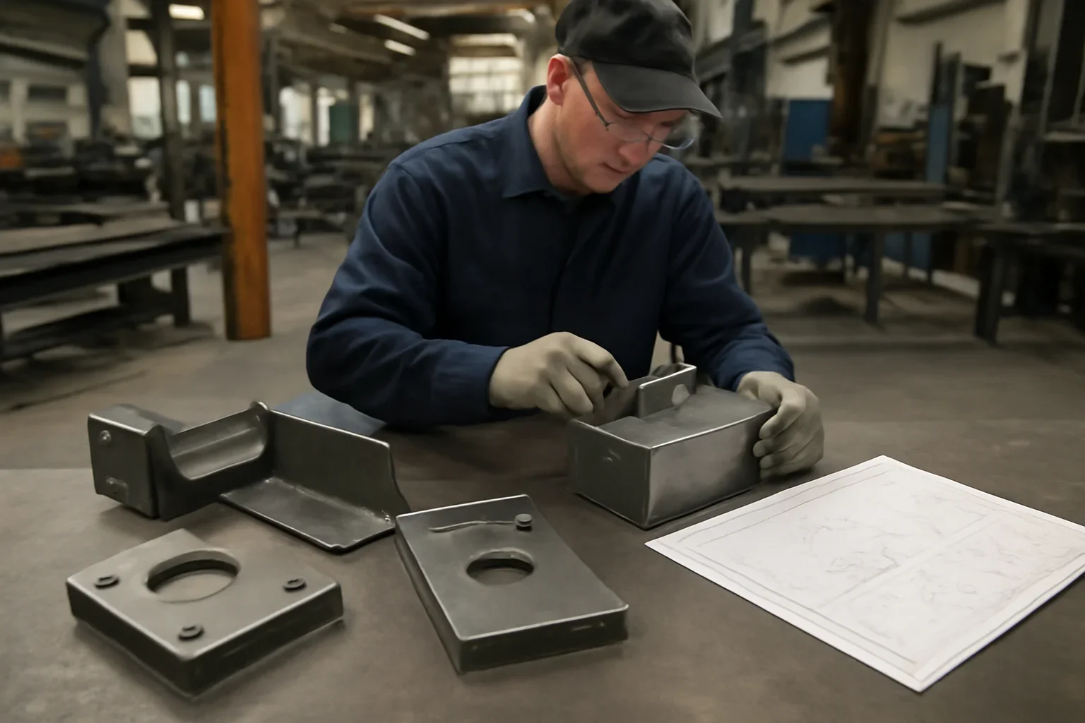 Quality Control at Old Bridge Metal Fabrication with custom fabricated metal parts and project planning
