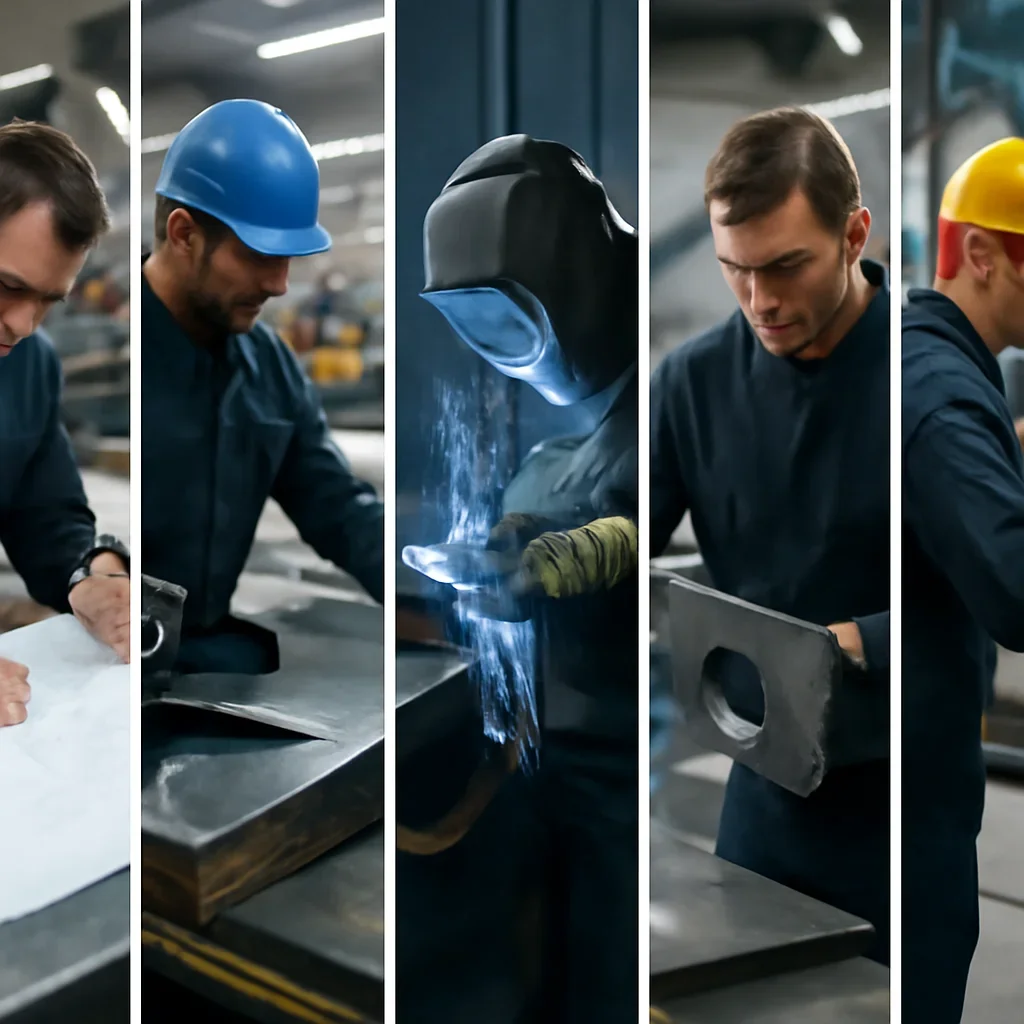 Fabrication workflow for service area from review through production