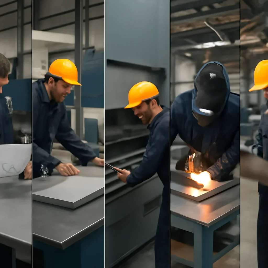 Fabrication workflow for shipping & delivery from review through production