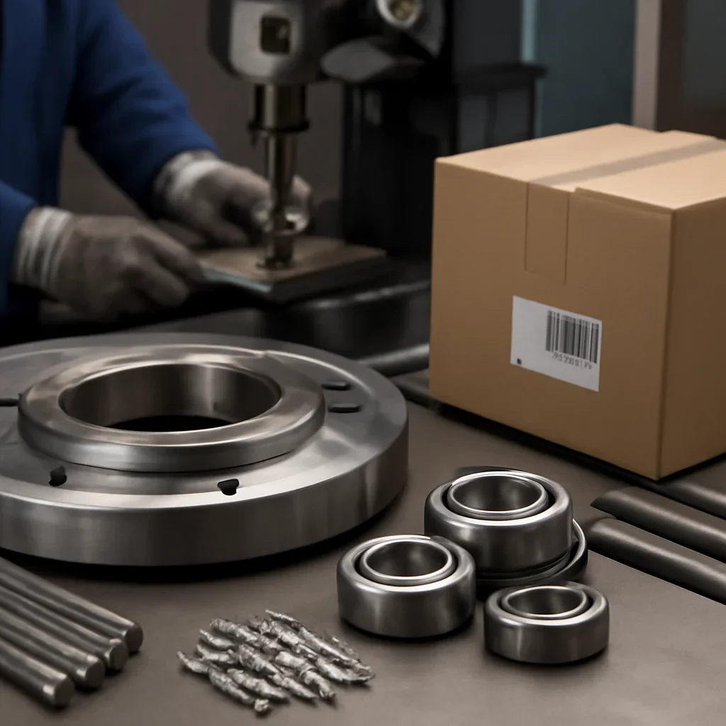 Close-up detail supporting shipping & delivery with parts, materials, and fabrication workflow